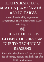 Change of opening hours - 6th of October